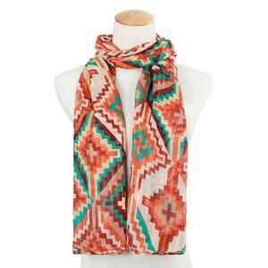 Riley Lightweight Print Scarf | Brown